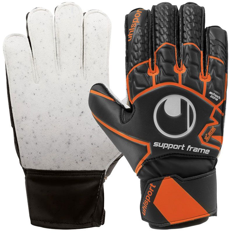 Uhlsport Soft Resist Support Frame Goalkeeper Gloves Black/Orange - Best Buy Soccer